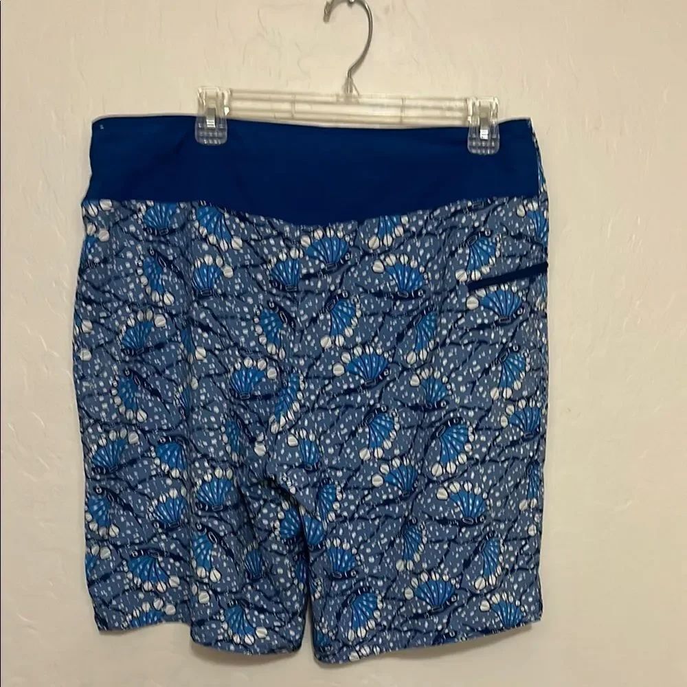 Patagonia Blue Fly Fish Design Swim Trunks Shorts Modern Resort Beach Pool - Picture 6 of 13